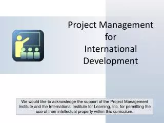 Project Management for International Development