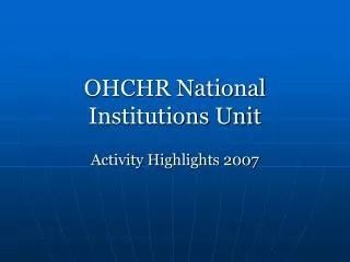 OHCHR National Institutions Unit