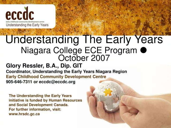 understanding the early years niagara college ece program october 2007
