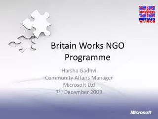 Britain Works NGO Programme