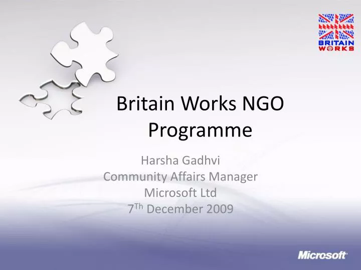 britain works ngo programme