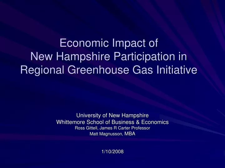 economic impact of new hampshire participation in regional greenhouse gas initiative