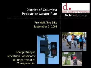 District of Columbia Pedestrian Master Plan