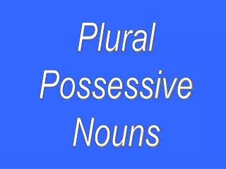 Plural Possessive Nouns