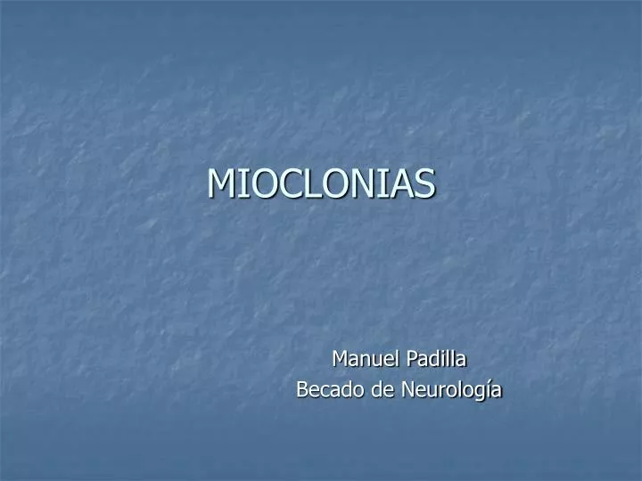 mioclonias
