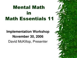 Mental Math in Math Essentials 11