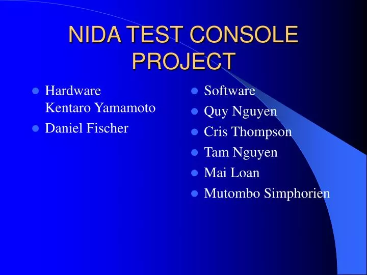 nida test console project
