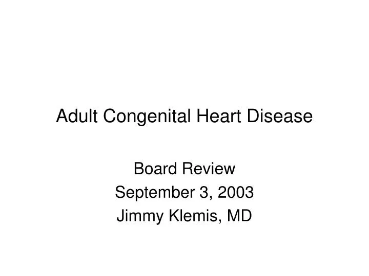 adult congenital heart disease
