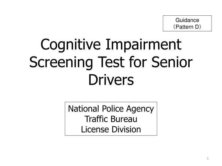 cognitive impairment screening test for senior drivers
