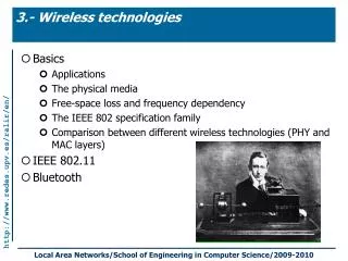 3.- Wireless technologies