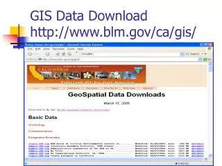 GIS Data Download blm/ca/gis/