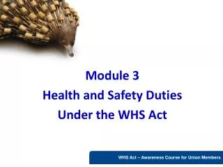 Module 3 Health and Safety Duties Under the WHS Act