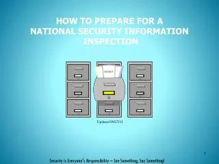 HOW TO PREPARE FOR A NATIONAL SECURITY INFORMATION INSPECTION