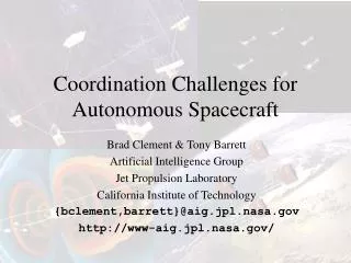 Coordination Challenges for Autonomous Spacecraft