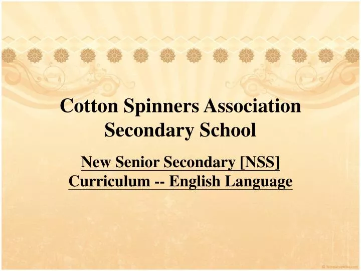 cotton spinners association secondary school