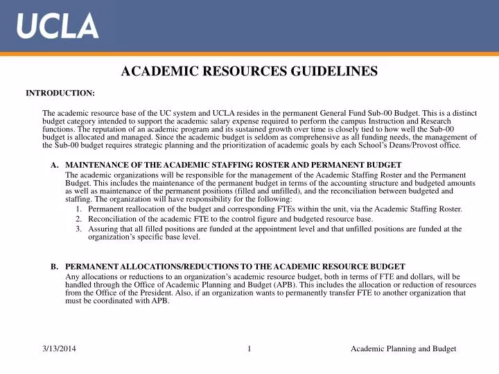 academic resources guidelines