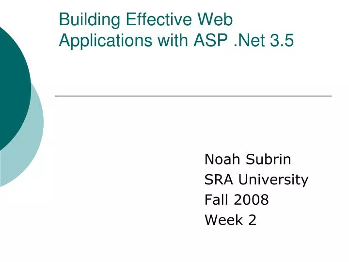 building effective web applications with asp net 3 5