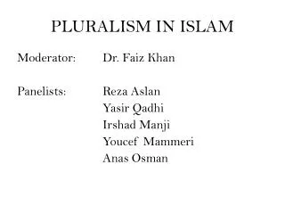 PLURALISM IN ISLAM