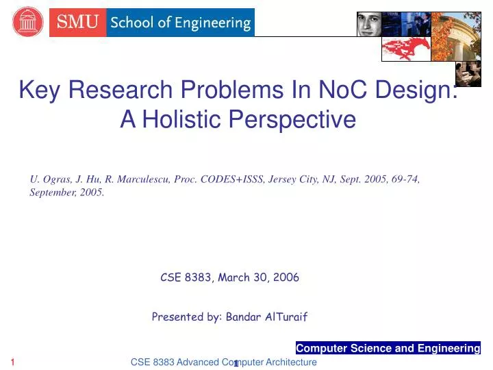 key research problems in noc design a holistic perspective