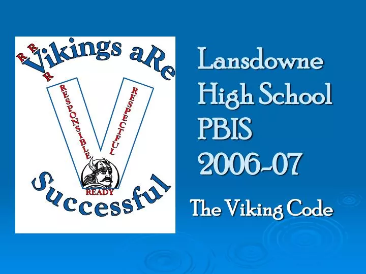 lansdowne high school pbis 2006 07