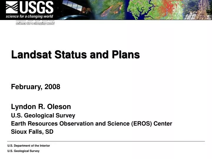 landsat status and plans