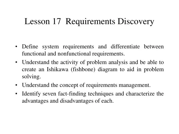 lesson 17 requirements discovery