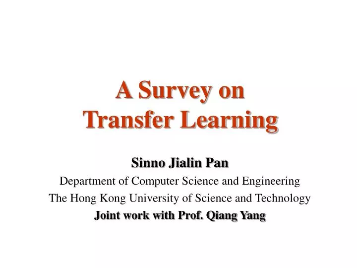 a survey on transfer learning