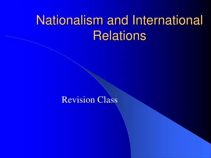 nationalism and international relations