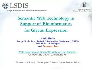 Semantic Web Technology in Support of Bioinformatics for Glycan Expression