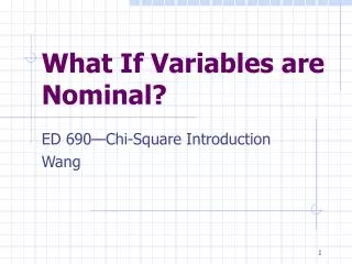 What If Variables are Nominal?