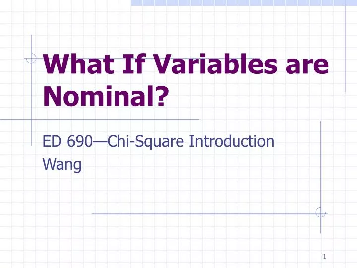 what if variables are nominal