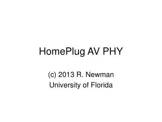 HomePlug AV PHY
