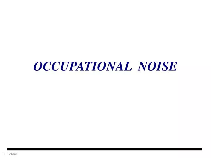 occupational noise