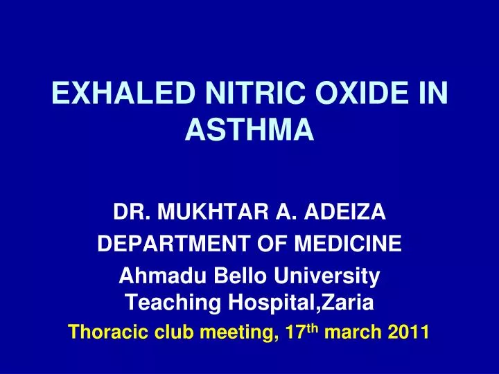 exhaled nitric oxide in asthma