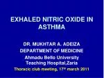 EXHALED NITRIC OXIDE IN ASTHMA - slide 1