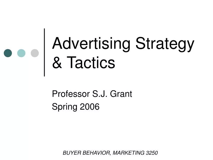 advertising strategy tactics