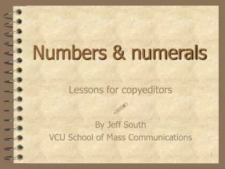 Numbers &amp; numerals