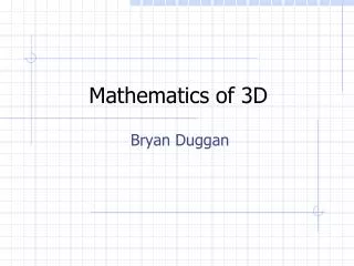 Mathematics of 3D