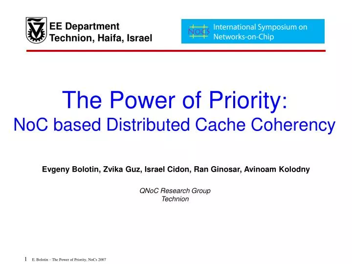 the power of priority noc based distributed cache coherency