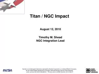 Titan / NGC Impact