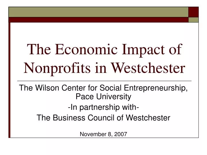 the economic impact of nonprofits in westchester