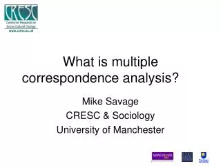 What is multiple correspondence analysis?