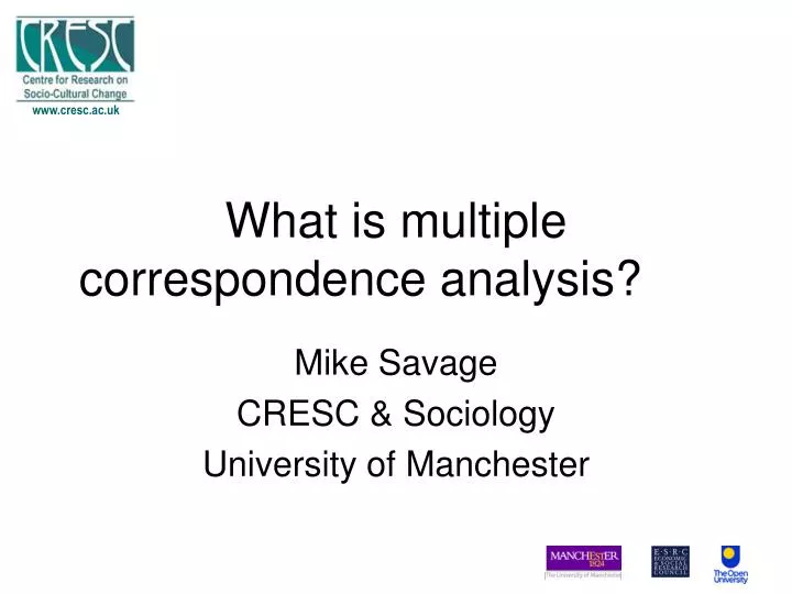 what is multiple correspondence analysis
