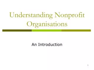 Understanding Nonprofit Organisations