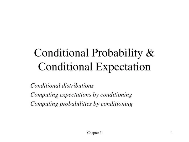 conditional probability conditional expectation