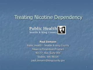 Treating Nicotine Dependency