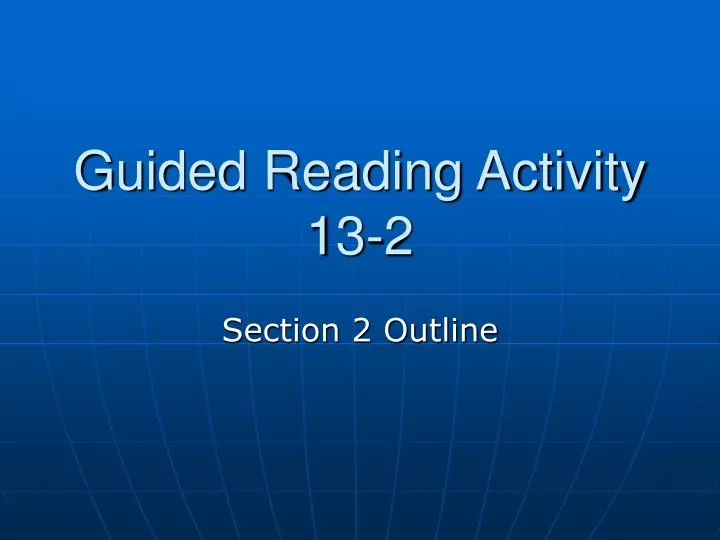 guided reading activity 13 2