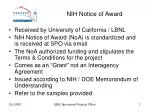 NIH Notice of Award - slide 1