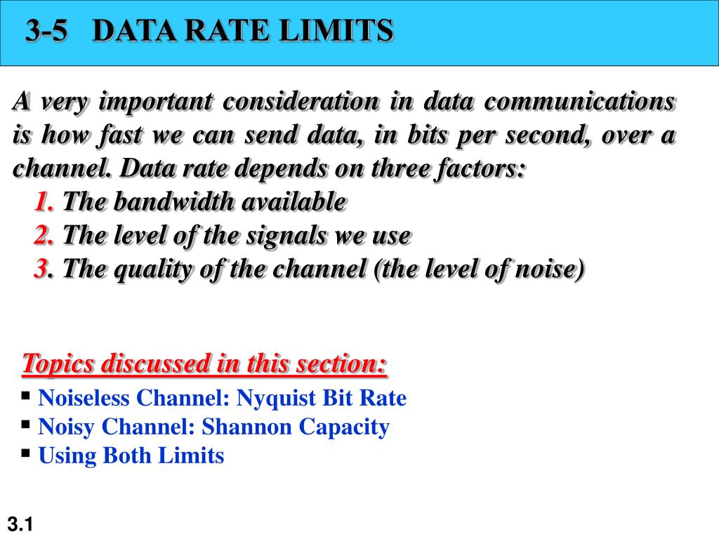PPT - 3-5 DATA RATE LIMITS PowerPoint Presentation, free download - ID ...