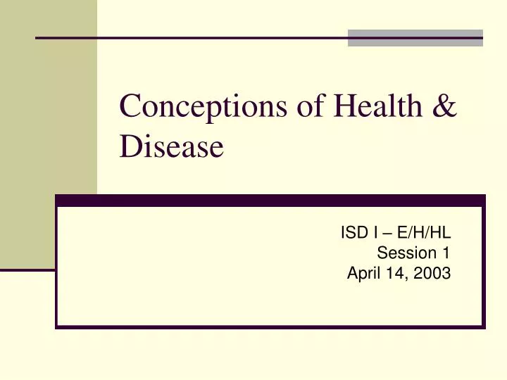 conceptions of health disease